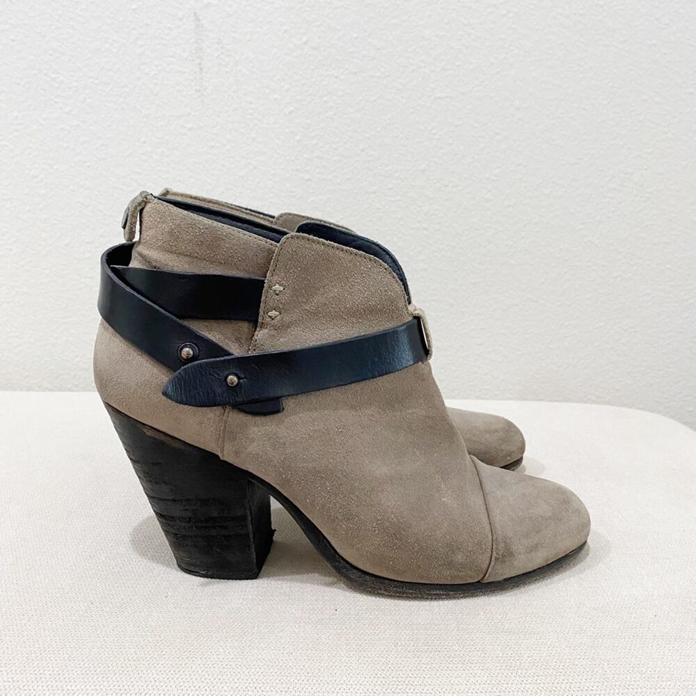 rag & bone suede harrow strappy criss cross booties boots size 38.5
